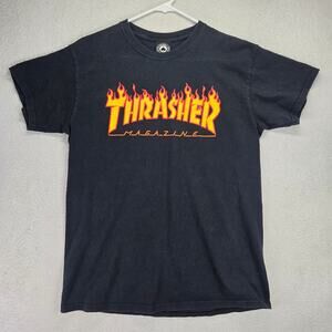Vintage Thrasher Magazine T Shirt Mens M Flame Graphics Logo Skateboard Tee